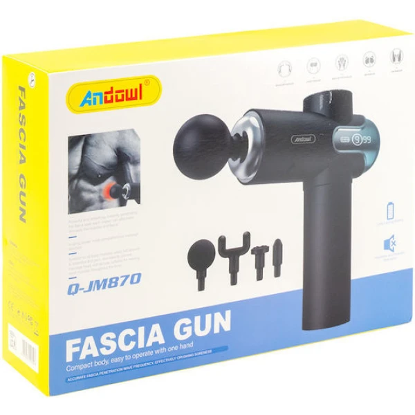 Andowl Πιστόλι Μασάζ για το Κεφάλι, την Πλάτη, τα Πόδια & το Σώμα με Δόνηση Q-JM870 Μαύρο