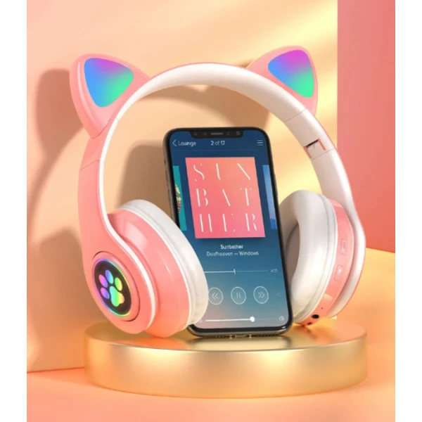 Ασύρματα ακουστικά Cat Headphones SG-B39 Ροζ