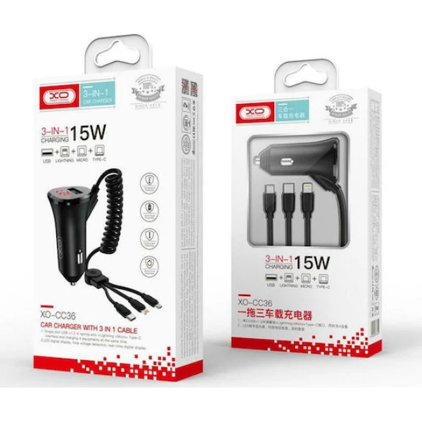 Φορτιστής ταχείας φόρτισης με Θύρα USB-A και Θύρα USB-C και Καλώδιο Lightning 35W Λευκός CH-643-PD