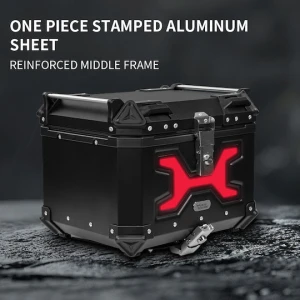 MotoCentric Aluminium  Μοτοσυκλέτας Αλουμινίου Top Case 45lt MC-45-001-RD Black