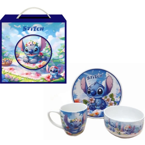 Stitch Σετ Φαγητού από Πορσελάνη 3τμχ 86630-1 Μπλε