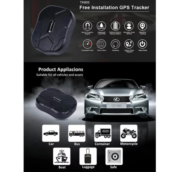 Tkstar GPS Tracker TK905B GSM / LBS για Φορτηγά / Αυτοκίνητα / Μηχανές Αδιάβροχο IP65