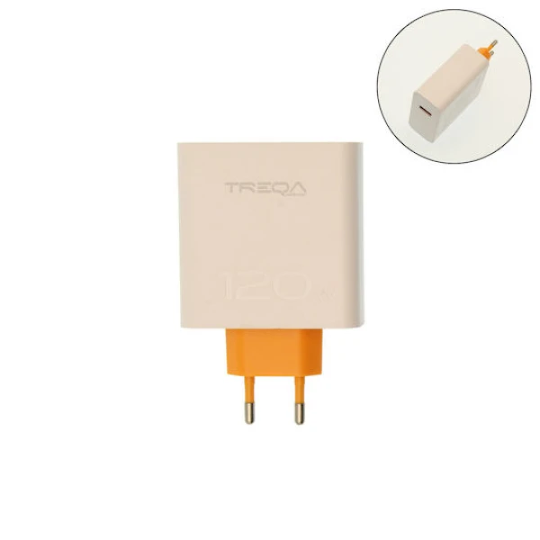Treqa Φορτιστής και Καλώδιο USB-C 120W Quick Charge 3.0 Λευκός CH-646