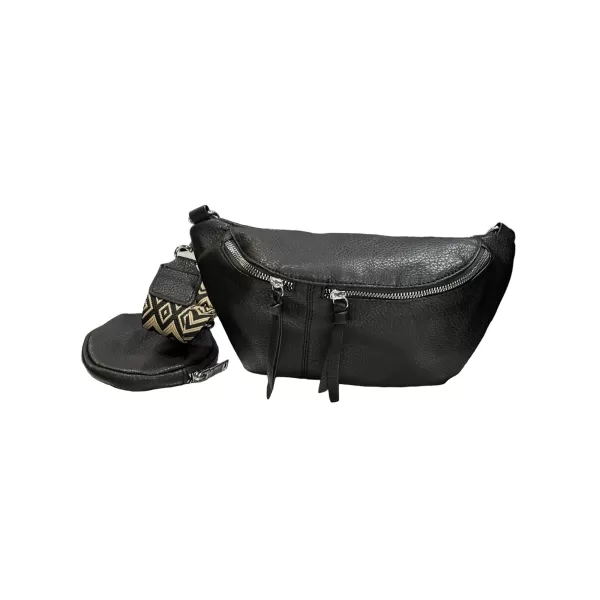 ΓΥΝΑΙΚΕΙΟ BUM BAG ΤΣΑΝΤΑΚΙ ΔΕΡΜΑΤΙΝΗ MOHICANS 120-2 ΜΑΥΡΟ