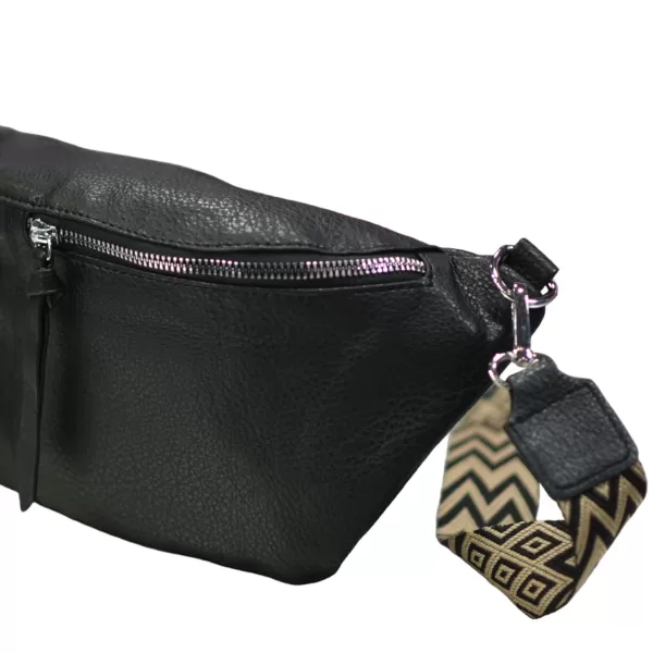ΓΥΝΑΙΚΕΙΟ BUM BAG ΤΣΑΝΤΑΚΙ ΔΕΡΜΑΤΙΝΗ MOHICANS 120-2 ΜΑΥΡΟ