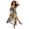 ΓΥΝΑΙΚΕΙΟ ΦΟΡΕΜΑ FLORAL  BOHO MOHICANS 22107 ΜΑΥΡΟ