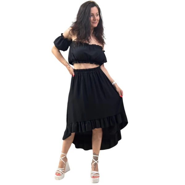 ΓΥΝΑΙΚΕΙΟ ΣΕΤ ΦΟΥΣΤΑ MAXI & CROP ΤΟΠ 6520 ΜΑΥΡΟ