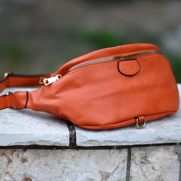 ΓΥΝΑΙΚΕΙΟ BUM BAG ΤΣΑΝΤΑΚΙ ΔΕΡΜΑΤΙΝΗ MOHICANS 93-4 ΠΟΡΤΟΚΑΛΙ