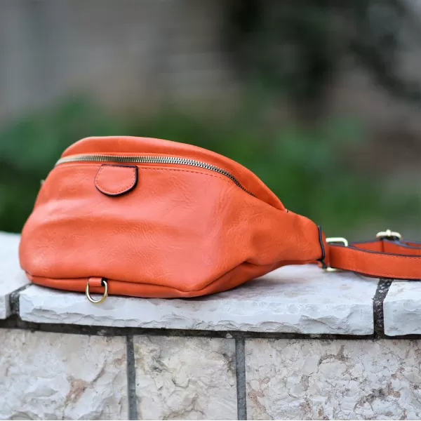 ΓΥΝΑΙΚΕΙΟ BUM BAG ΤΣΑΝΤΑΚΙ ΔΕΡΜΑΤΙΝΗ MOHICANS 93-4 ΠΟΡΤΟΚΑΛΙ