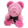 Αρκουδάκι Mohicans από τεχνητά τριαντάφυλλα Love Bear  με Φούξια πατούσες και αυτάκια 40cm 98194-2 Ροζ