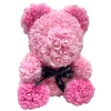 Αρκουδάκι Mohicans από τεχνητά τριαντάφυλλα Love Bear  με Φούξια πατούσες και αυτάκια 40cm 98194-2 Ροζ
