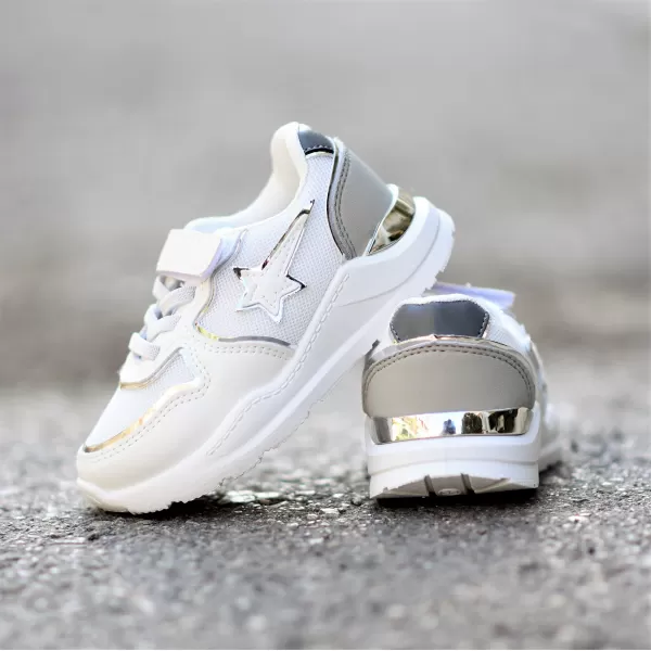 ΠΑΙΔΙΚΟ ΠΑΠΟΥΤΣΙ SNEAKERS ΓΙΑ ΚΟΡΙΤΣΙ MOHICANS CB-228 ΛΕΥΚΟ