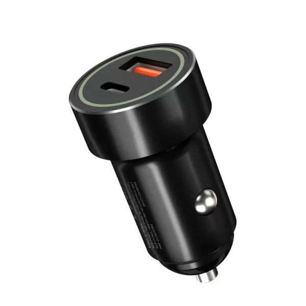 ΦΟΡΤΙΣΤΗΣ ΑΥΤΟΚΙΝΗΤΟΥ PD+QC3.0 20W USB/PD 2 ΘΥΡΕΣ CC-322.ΜΑΥΡΟ
