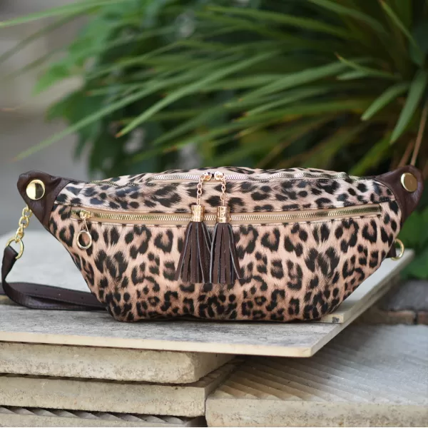 ΓΥΝΑΙΚΕΙΟ BUM BAG ΤΣΑΝΤΑΚΙ ΔΕΡΜΑΤΙΝΗ MOHICANS G159 ΛΕΟΠΑΡΔΑΛΗ 