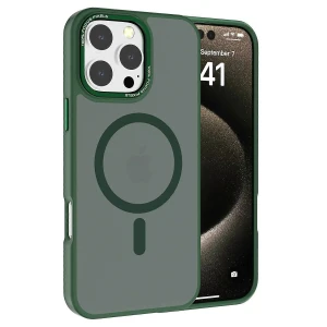 Για iPhone 16 Pro Max Θήκη Συμβατή με MagSafe ημιδιαφανές πίσω κάλυμμα τηλεφώνου TPU+PC IP16 Πράσινο