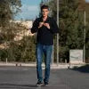 JDS311.BLUE ΑΝΔΡΙΚΟ ΠΑΝΤΕΛΟΝΙ JEANS ΜΕ ΣΚΙΣΙΜΑΤΑ