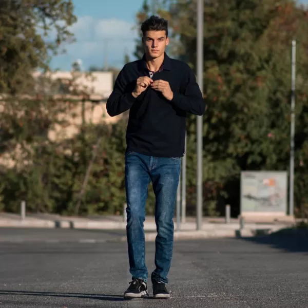 JDS311.BLUE ΑΝΔΡΙΚΟ ΠΑΝΤΕΛΟΝΙ JEANS ΜΕ ΣΚΙΣΙΜΑΤΑ