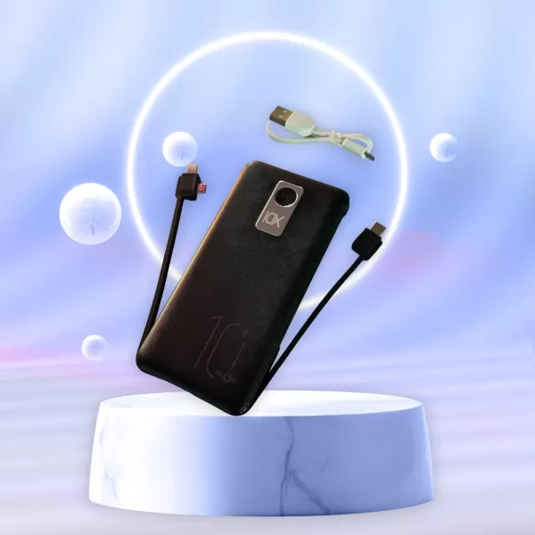 KLGO POWER BANK 10000mAh ME ΘΥΡΑ USB-A KP-90 ΜΑΥΡΟ