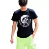 ΑΝΔΡΙΚΗ ΜΠΛΟΥΖΑ T-SHIRT ΛΑΙΜΟΣ ΣΤΑΜΠΑ MOHICANS MCNS06.ΜΠΛΕ