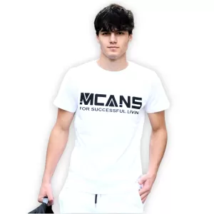 ΑΝΔΡΙΚΗ ΜΠΛΟΥΖΑ T-SHIRT ΛΑΙΜΟΣ ΛΟΓΟΤΥΠΟ MOHICANS MCNS08.ΛΕΥΚΟ