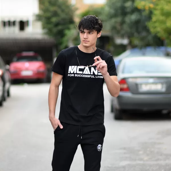 ΑΝΔΡΙΚΗ ΜΠΛΟΥΖΑ T-SHIRT ΛΑΙΜΟΣ ΛΟΓΟΤΥΠΟ MOHICANS MCNS08.ΜΑΥΡΟ