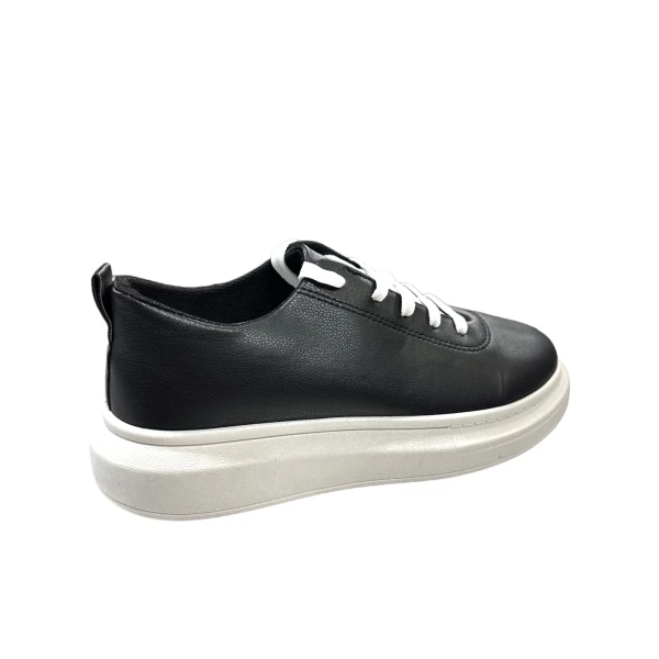 ΑΝΔΡΙΚΟ SNEAKERS ΔΕΡΜΑΤΙΝΟ ΑΣΠΡΗ ΣΟΛΑ MOHICANS ME01 ΜΑΥΡΟ