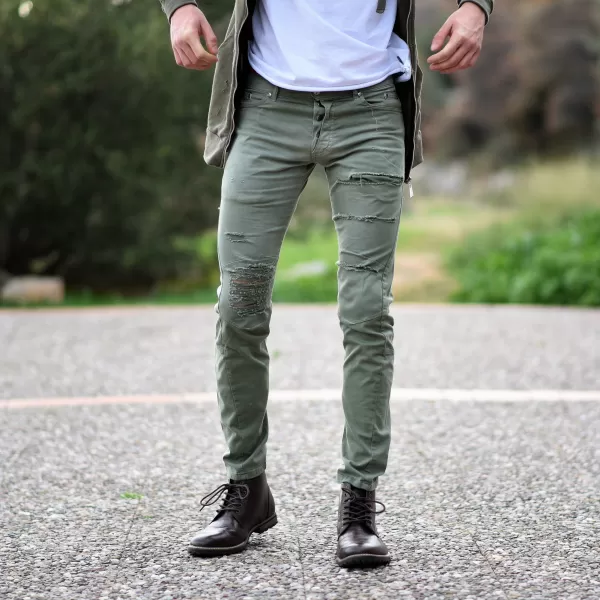 ΑΝΔΡΙΚΟ ΠΑΝΤΕΛΟΝΙ SLIM FIT ΕΛΑΣΤΙΚΟ JEANS MOHICANS P634562 ΧΑΚΙ