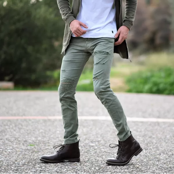ΑΝΔΡΙΚΟ ΠΑΝΤΕΛΟΝΙ SLIM FIT ΕΛΑΣΤΙΚΟ JEANS MOHICANS P634562 ΧΑΚΙ