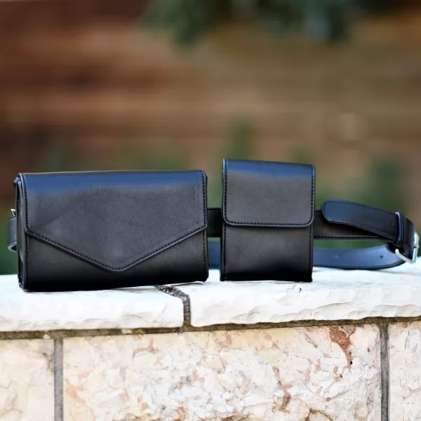 ΓΥΝΑΙΚΕΙΟ BUM BAG ΤΣΑΝΤΑΚΙ ΔΕΡΜΑΤΙΝΗ MOHICANS PH2062 ΜΑΥΡΟ