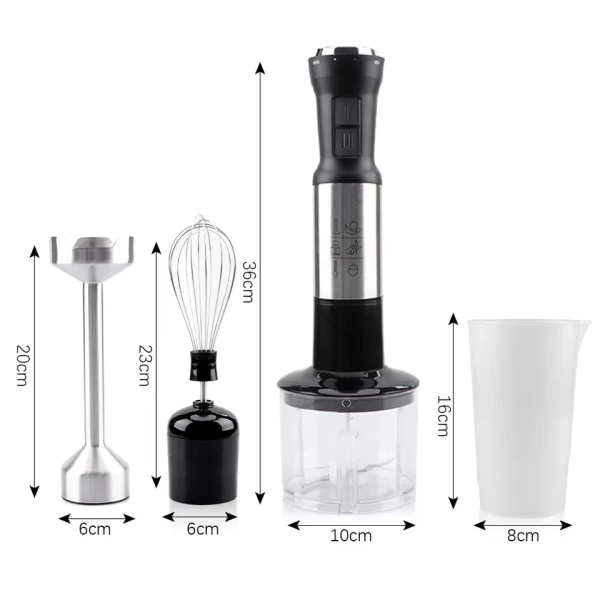 Raf Ραβδομπλέντερ set 4 σε 1 με Ανοξείδωτη Ράβδο 600W R.292 Μαύρο