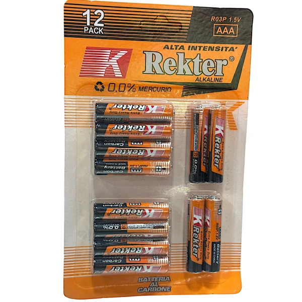 Extra Heavy Duty AAA Μπαταρίες 1.5V REKTER 12 τεμάχια