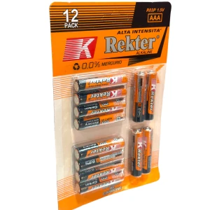 Extra Heavy Duty AAA Μπαταρίες 1.5V REKTER 12 τεμάχια