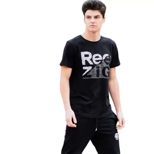 ΑΝΔΡΙΚΗ ΜΠΛΟΥΖΑ T-SHIRT ΛΑΙΜΟΣ ΣΤΑΜΠΑ MOHICANS R21.BLACK 