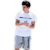 ΑΝΔΡΙΚΗ ΜΠΛΟΥΖΑ T-SHIRT ΛΑΙΜΟΣ ΣΤΑΜΠΑ MOHICANS REZ23.ΛΕΥΚΟ