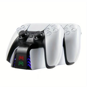 Roar Dual Charging Station Βάση Φόρτισης για 2 χειριστήρια PS5 με φωτισμό LED SND-462A Λευκή