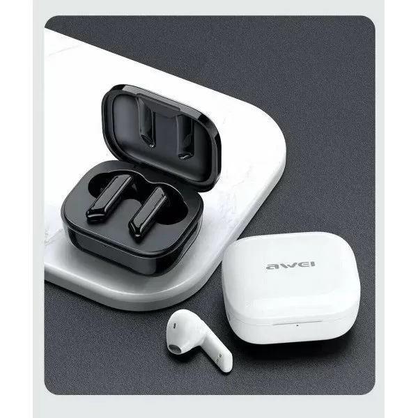 ΑΣΥΡΜΑΤΑ  ΑΚΟΥΣΤΙΚΑ BLUETOOTH ΜΕ ΚΟΥΤΙ ΦΟΡΤΙΣΗΣ AWEI TWS T36.ΛΕΥΚΟ