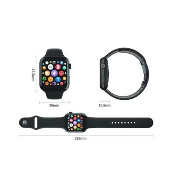 SMARTWATCH ΜΕ ΠΑΛΜΟΓΡΑΦΟ Τ55.ΜΑΥΡΟ-ΑΣΠΡΟ