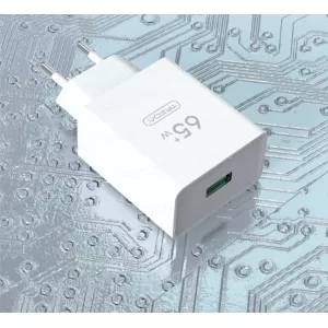 TYPE-C ΦΟΡΤΙΣΤΗΣ ΜΕ ΘΥΡΑ USB-A ΚΑΙ ΚΑΛΩΔΙΟ USB-C 65W CS-228.ΛΕΥΚΟ