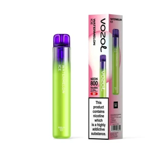 Vozol Neon 800 Watrermelon Ice Ηλεκτρονικό Τσιγάρο μιας Χρήσης 800 Εισπνοών 2ml 20mg 