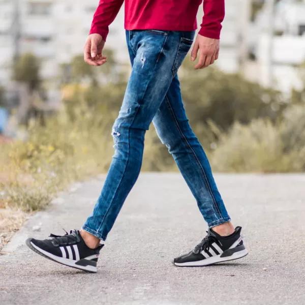 ΑΝΔΡΙΚΟ ΠΑΝΤΕΛΟΝΙ JEANS ΜΕ ΣΚΙΣΙΜΑΤΑ MOHICANS XYW100 ΜΠΛΕ 