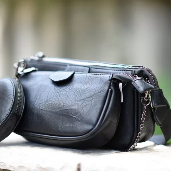 ΓΥΝΑΙΚΕΙΟ BUM BAG ΤΣΑΝΤΑΚΙ ΔΕΡΜΑΤΙΝΗ MOHICANS YF318 ΜΑΥΡΟ