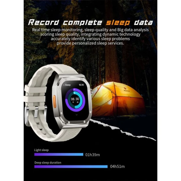 Z79 Max Smartwatch με Παλμογράφο 1 μπρασελέ ανοξείδωτο + 1 λουράκι καουτσούκ Μαύρο