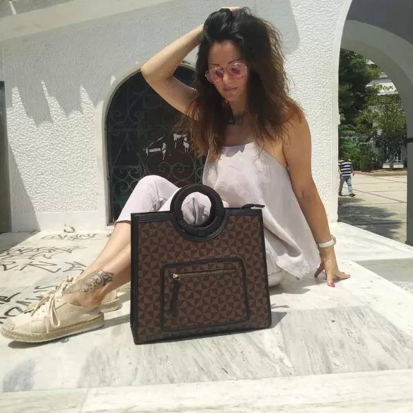 ΓΥΝΑΙΚΕΙΑ ΤΣΑΝΤΑ ΩΜΟΥ MOHICANS BAG88978 ΚΑΦΕ