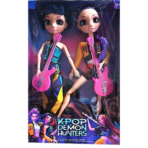 K-Pop Demon Hunters 38cm Σετ Rumi & Zoey με κιθάρες & Κάρτες 51549-2 Μπλε