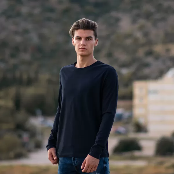 ΑΝΔΡΙΚΗ ΜΠΛΟΥΖΑ T-SHIRT ΜΑΚΡΥ ΜΑΝΙΚΙ MOHICANS 303 ΜΠΛΕ