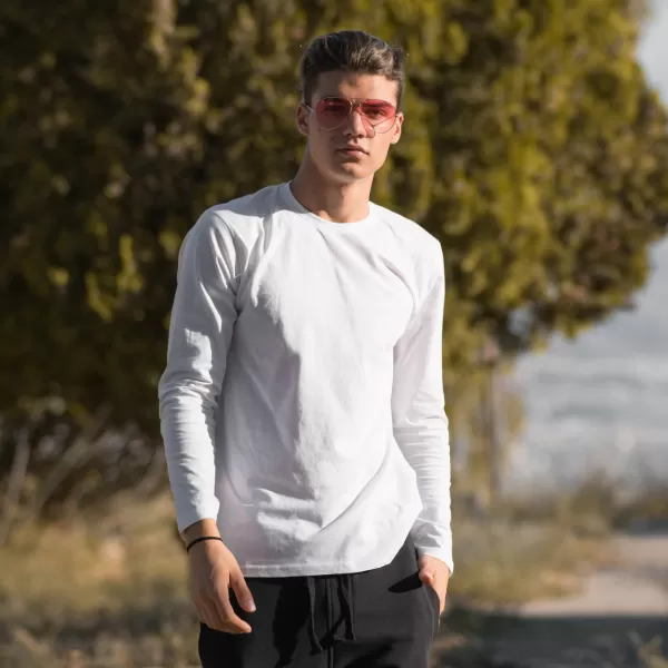 ΑΝΔΡΙΚΗ ΜΠΛΟΥΖΑ T-SHIRT ΜΑΚΡΥΜΑΝΙΚΙ MOHICANS G278-1 ΛΕΥΚΟ