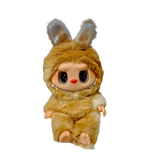 Monsters Lovely Λούτρινο Labubu Πλαστικό Πρόσωπο Με Ήχο Have A Seat Vinyl Plush 24cm 1440-920250 Καφέ