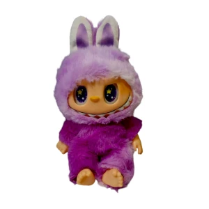 Monsters Lovely Λούτρινο Labubu Πλαστικό Πρόσωπο Με Ήχο Have A Seat Vinyl Plush 24cm 1440-920250 Μωβ