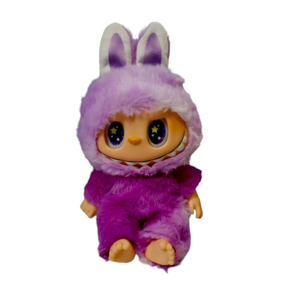 Monsters Lovely Λούτρινο Labubu Πλαστικό Πρόσωπο Με Ήχο Have A Seat Vinyl Plush 24cm 1440-920250 Μωβ