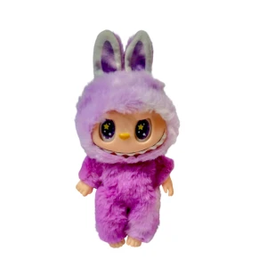 Monsters Lovely Λούτρινο Labubu Πλαστικό Πρόσωπο Με Ήχο Have A Seat Vinyl Plush 24cm 1440-920250 Μωβ